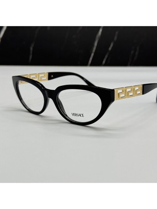 Versace VE3383 GB1 Black Cat Eye Women Eyeglasses Authentic NEW